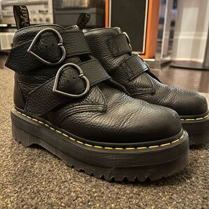 Doc Martens Devon Heart Combat Boots - Black